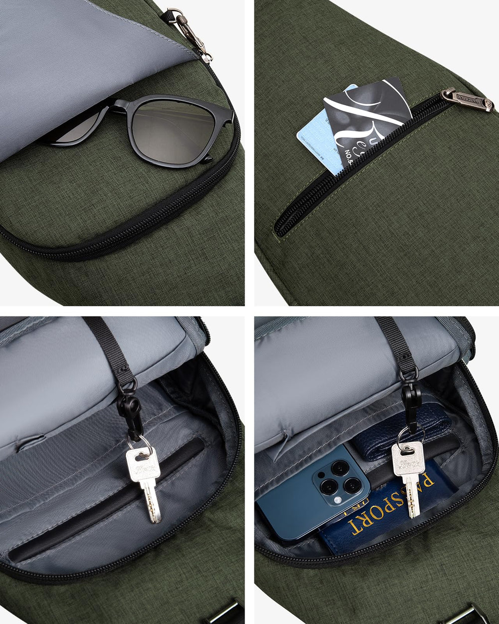 WATERFLY water resistant fabric protects contents in light rain.