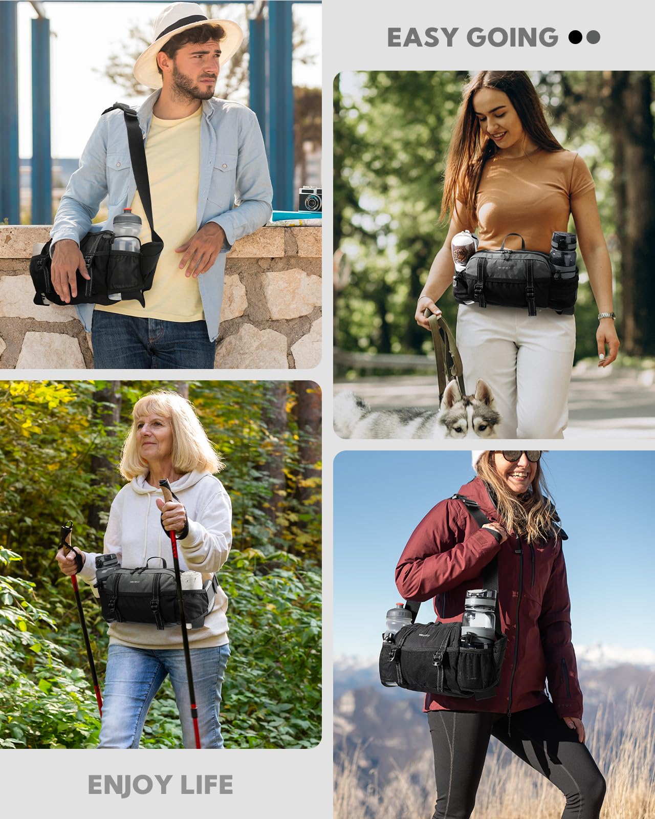 Waterfly weather-resistant nylon protects belongings in rain and dust.