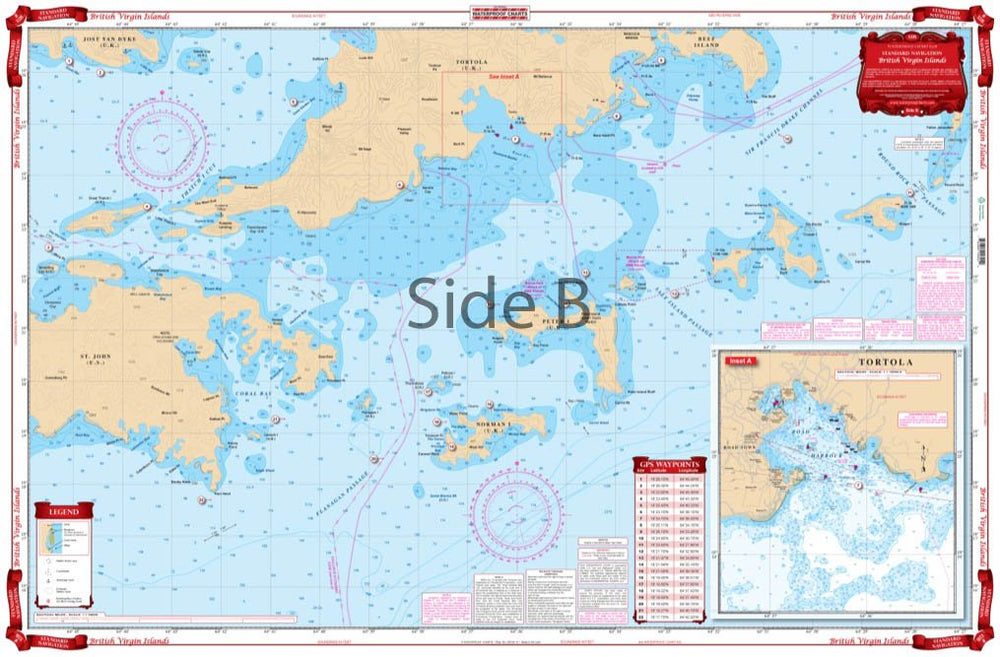 Waterproof Charts 32B British Virgin Islands details, precise navigation for coastal trips.