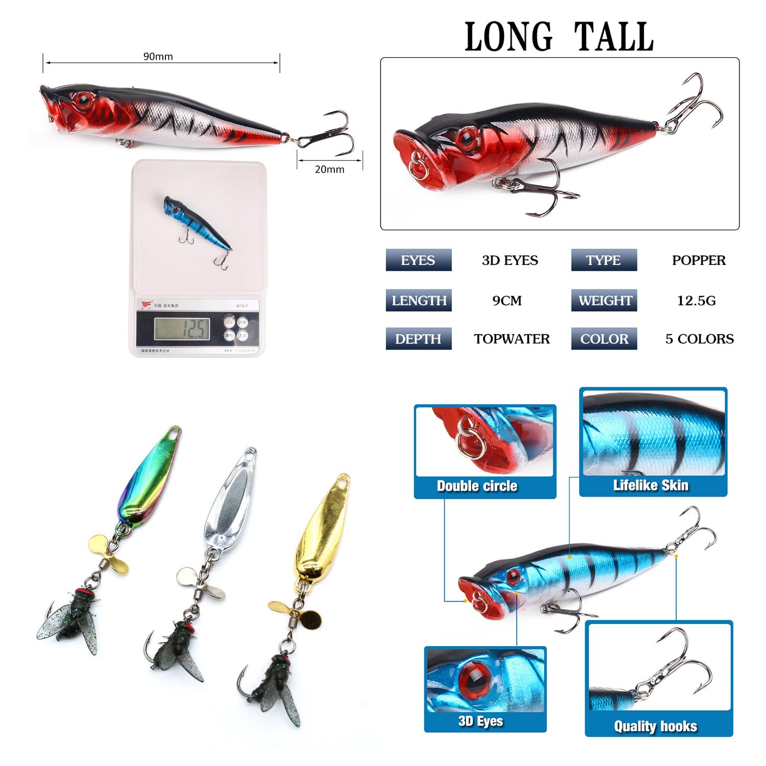 Waterproof fishing tackle box with secure lid