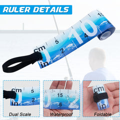 Waterproof PVC fish measuring tool for boat or kayak