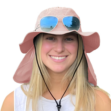 Pink waterproof sun hat for women and men, main product shot