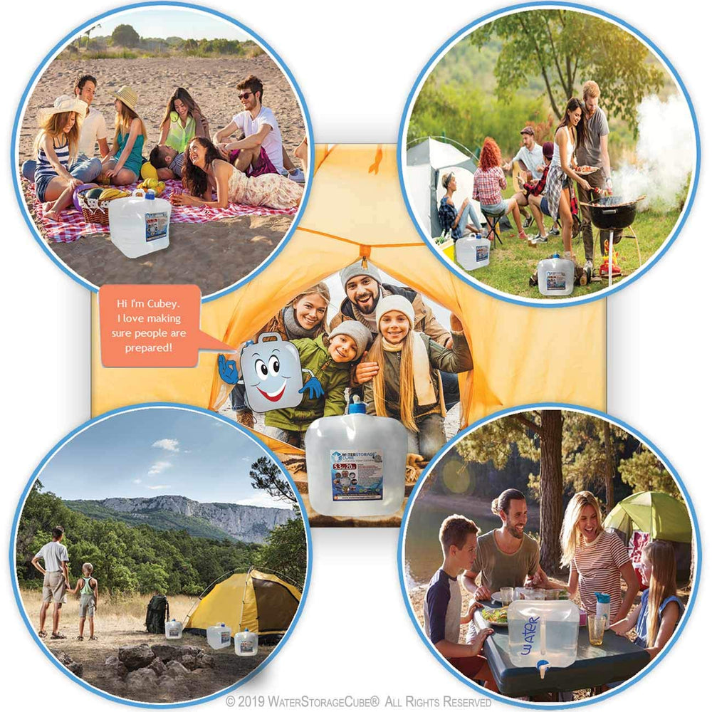 WaterStorageCube emergency water storage kit ideal for disaster preparedness and quick access.