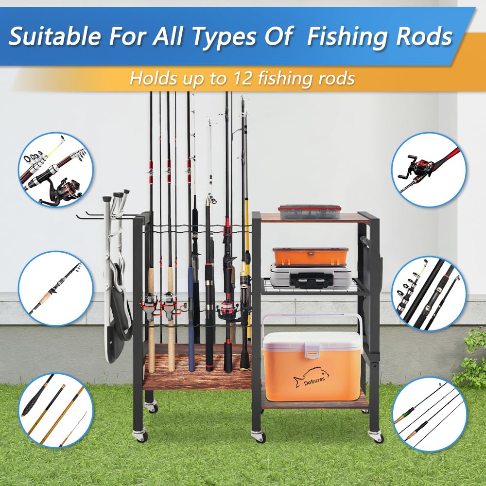 Wave-shaped clips on rod rack for easy access