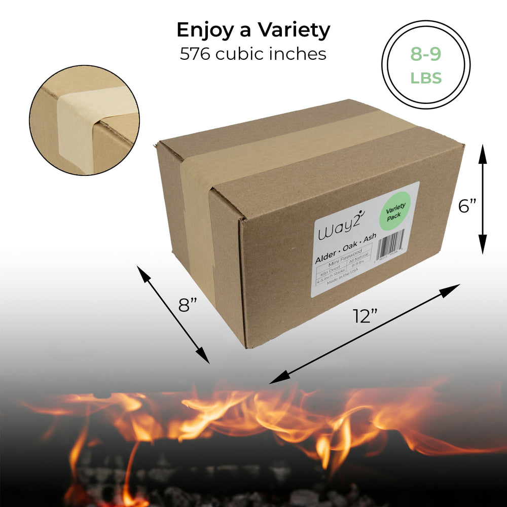Way 2 kiln-dried alder wood, 4-5 inch pieces, perfect for campfires and quick-starts.