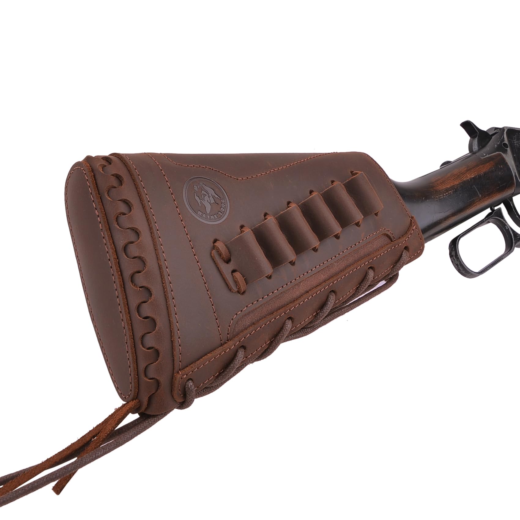 Wayne's Dog pad displays caliber compatibility range for versatile rifles.
