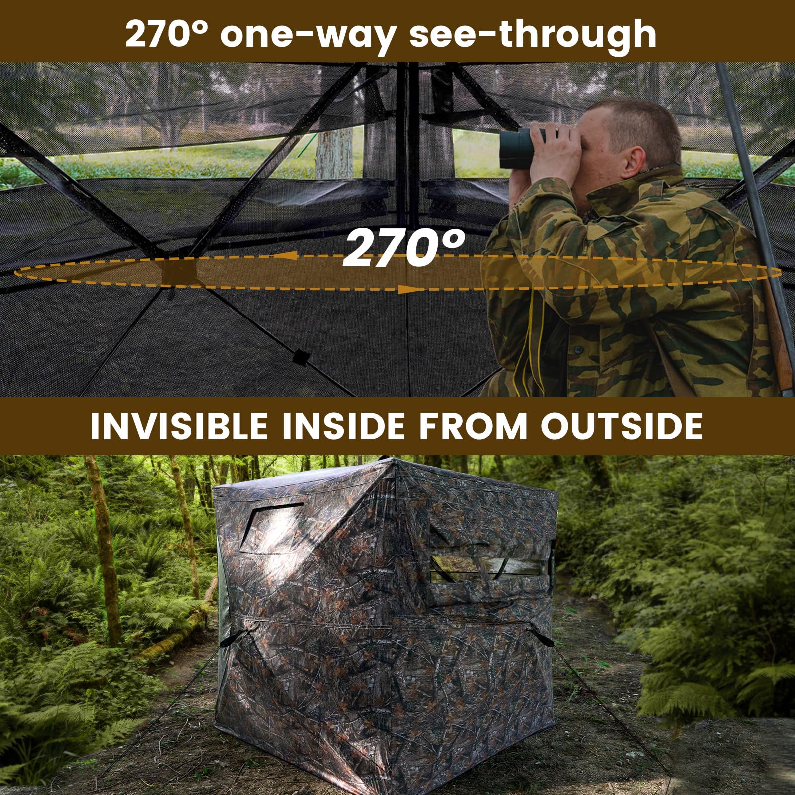 WAYTULES hunting blind silent curtains demonstrate stealthy entry and exit