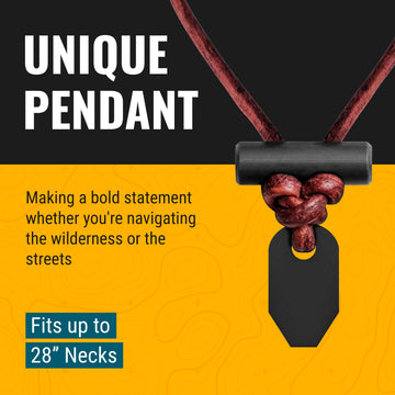 Wazoo Bushcraft fire starter necklace in travel gear setup.