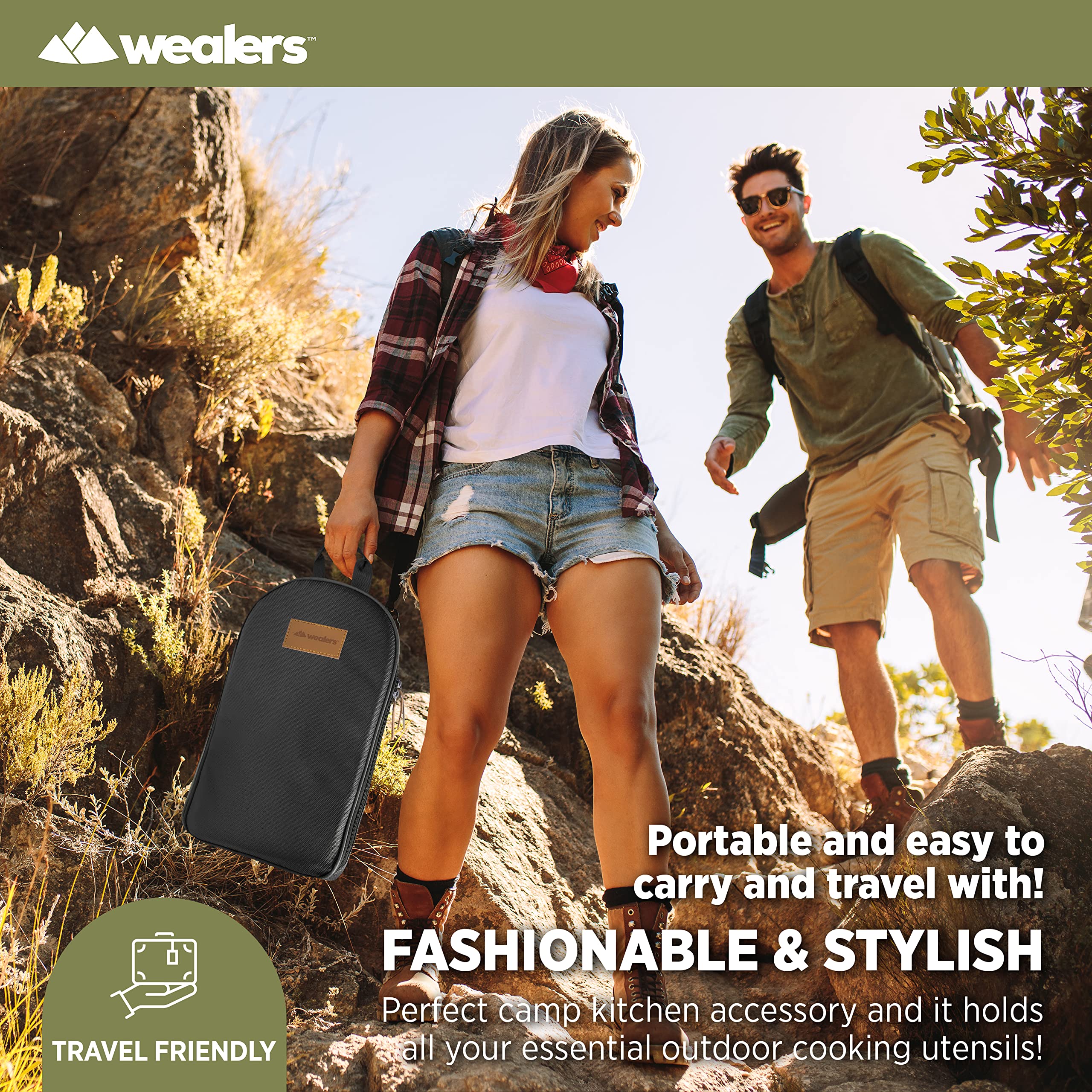 Wealers colorful patterned kit adds style to camping, boating, and picnics.