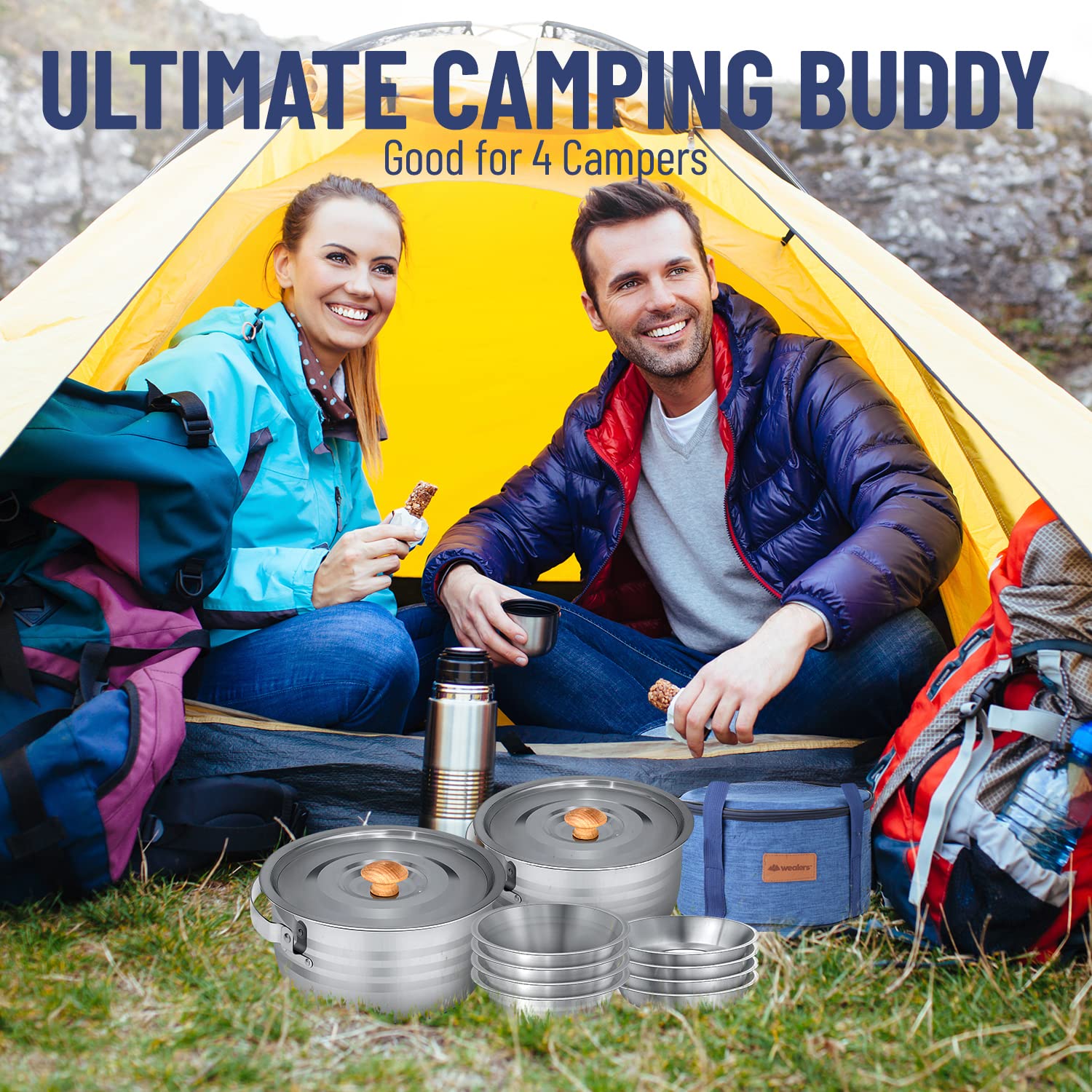 Wealers complete camp kitchen setup ready for versatile outdoor cooking