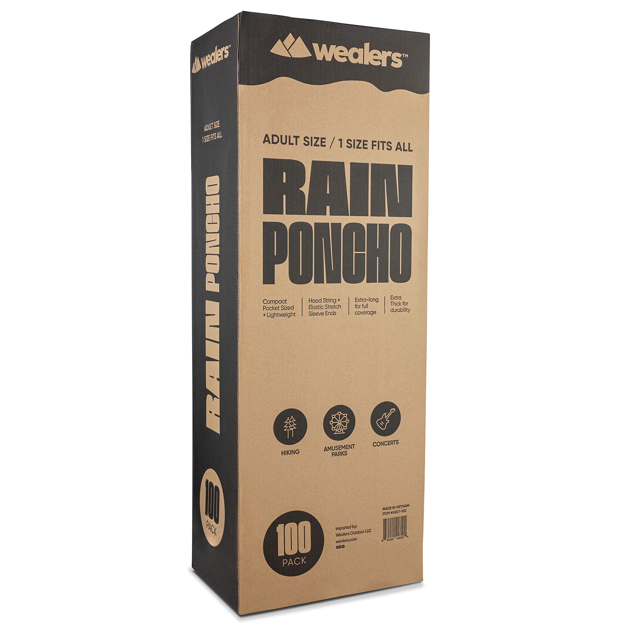 Emergency rain protection from Wealers, ideal for outdoor activities.