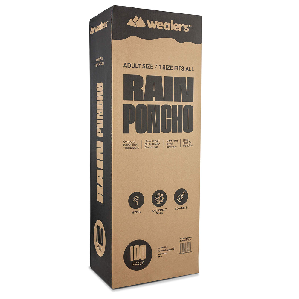 Emergency rain protection from Wealers, ideal for outdoor activities.