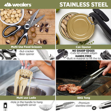 Wealers grill accessories portable kit for camping and hiking.
