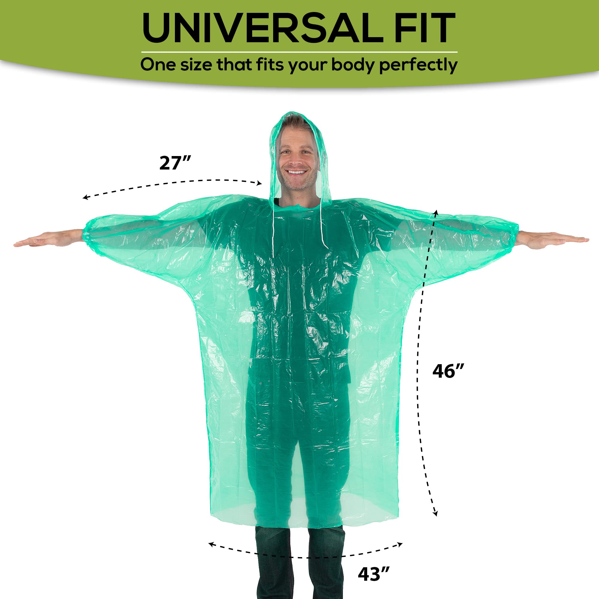 Hood with drawstring on Wealers poncho provides secure coverage during wind.