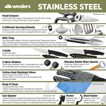 Wealers stylish pattern adds color to camp dining.