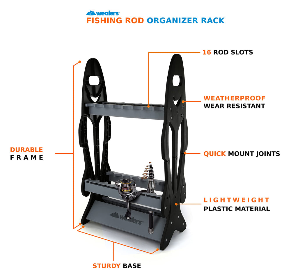 Wealers vertical rod holders base view highlights weatherproof durability for outdoor use.