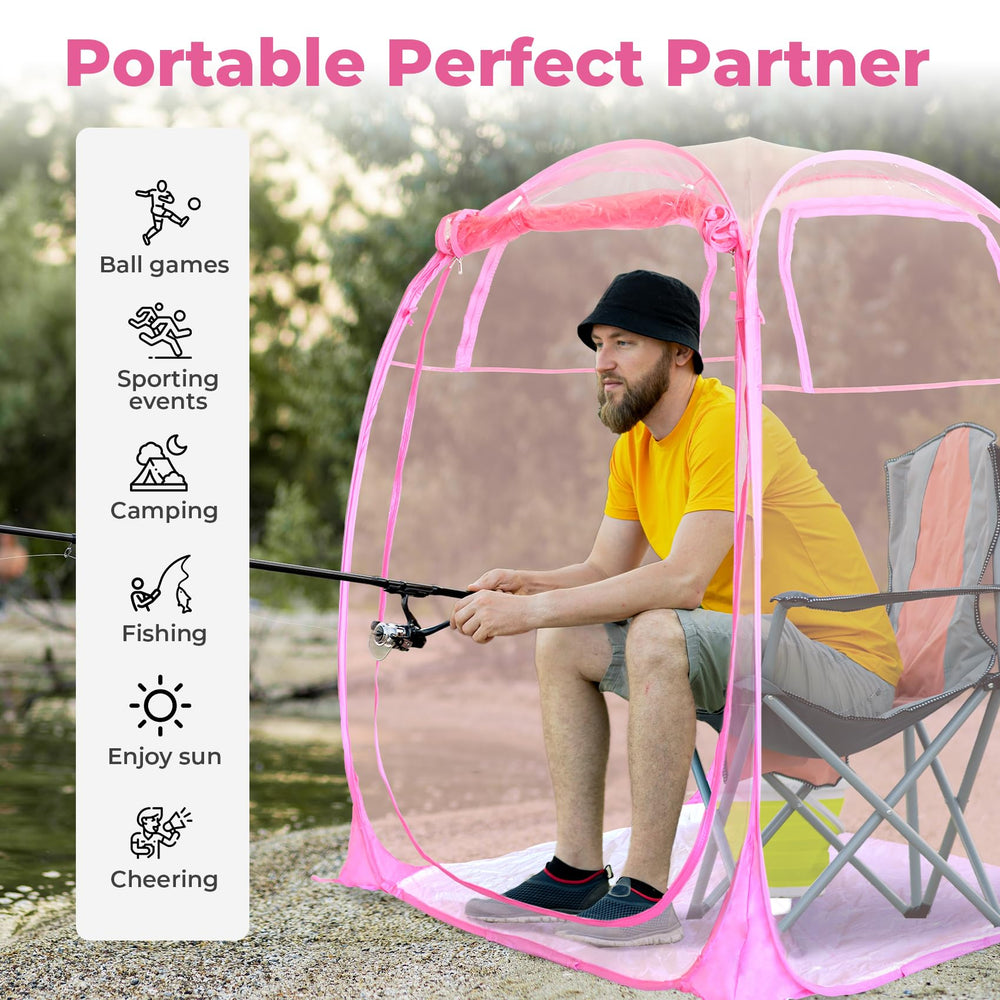 Weather Proof Pod carry bag plus accessories emphasizes easy transport.