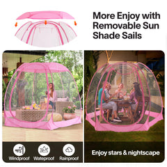 Weather Proof Pod 360-degree windows reveal clear sightlines and panoramic protection