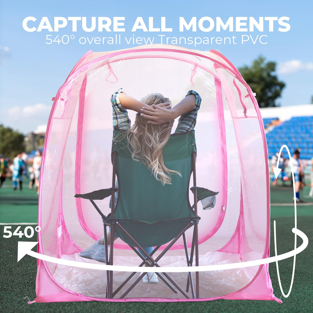Weather Proof Pod pop-up shelter folded in carry bag showcases portability.