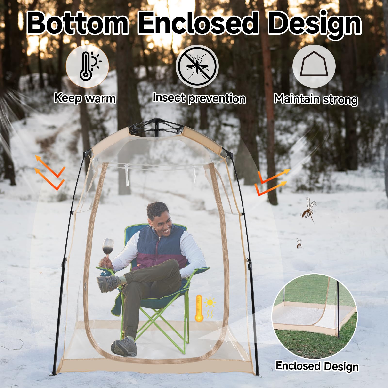 Weather Proof Pod screen room expands your outdoor space for shade and privacy.