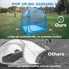 Weather Proof Pod sports tent sealed floor keeps belongings dry during outdoor use.