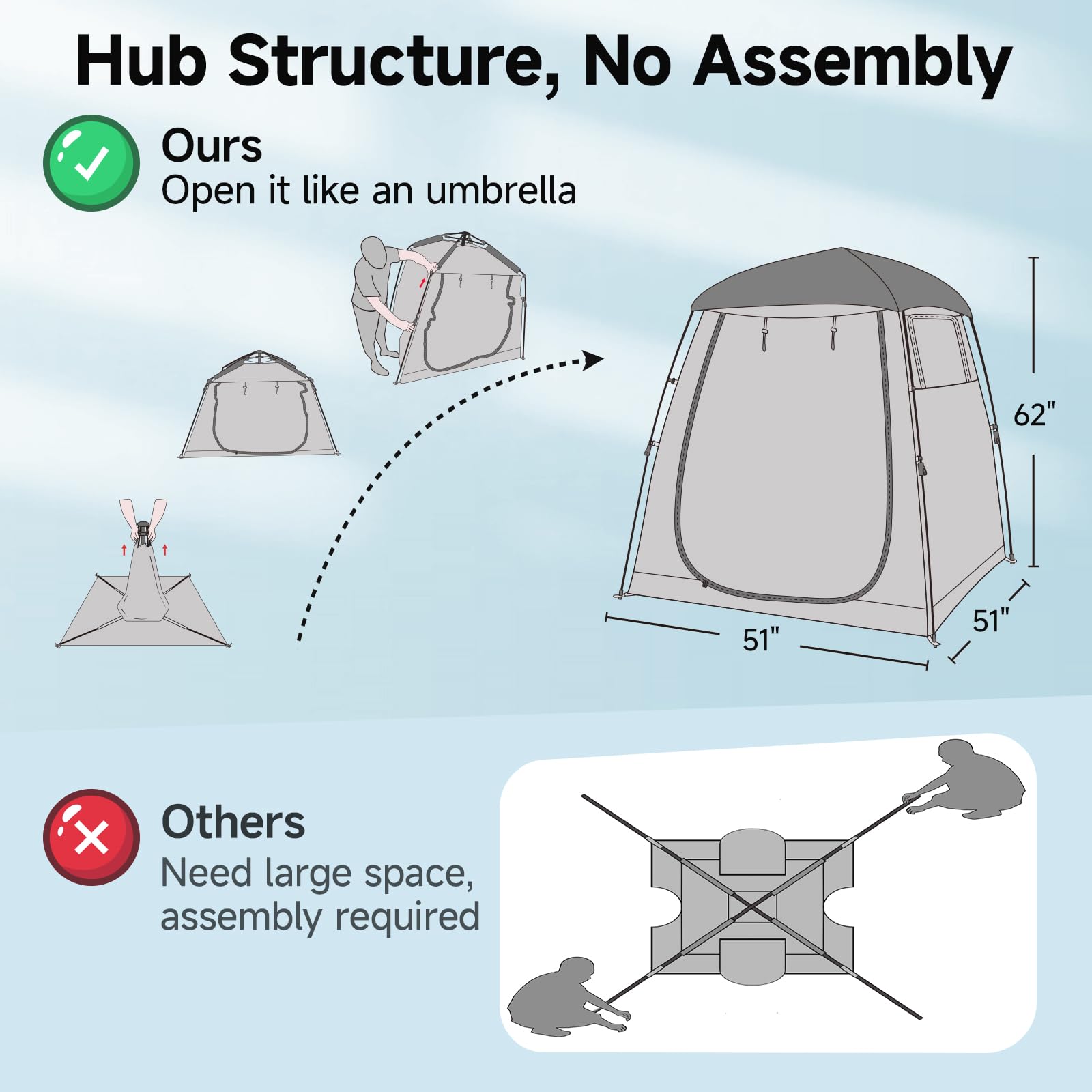 Weather Proof Pod sports tent sealed floor pink keeps gear dry