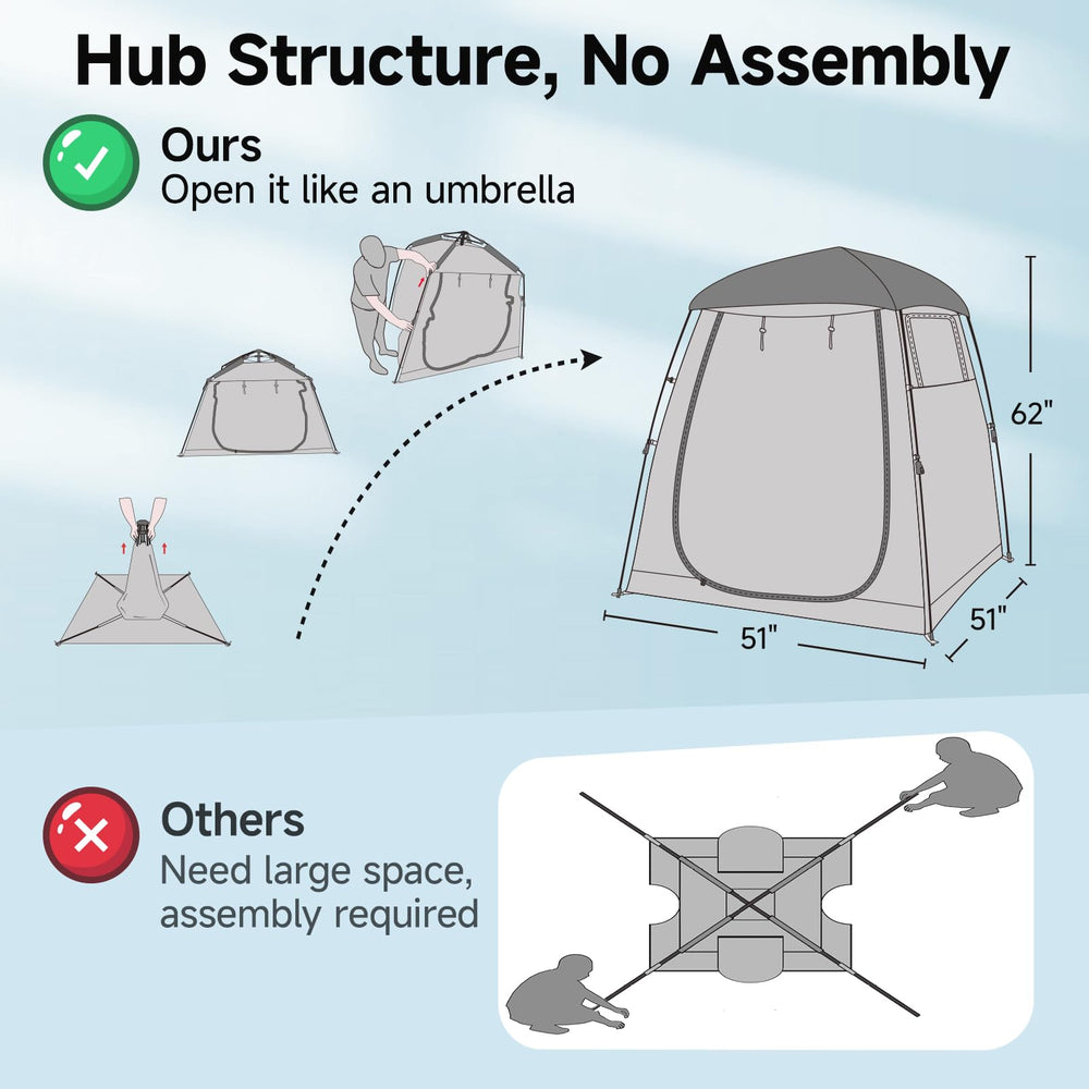 Weather Proof Pod sports tent sealed floor pink keeps gear dry