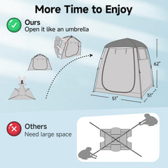 Weather Proof Pod sports tent top cover offers extra sun and wind protection.