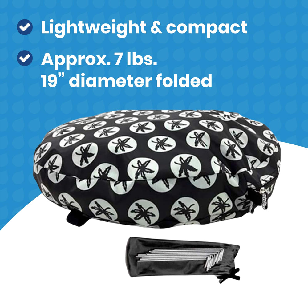 WeatherPod insulation provides up to 35 warmer inside for cool mornings.