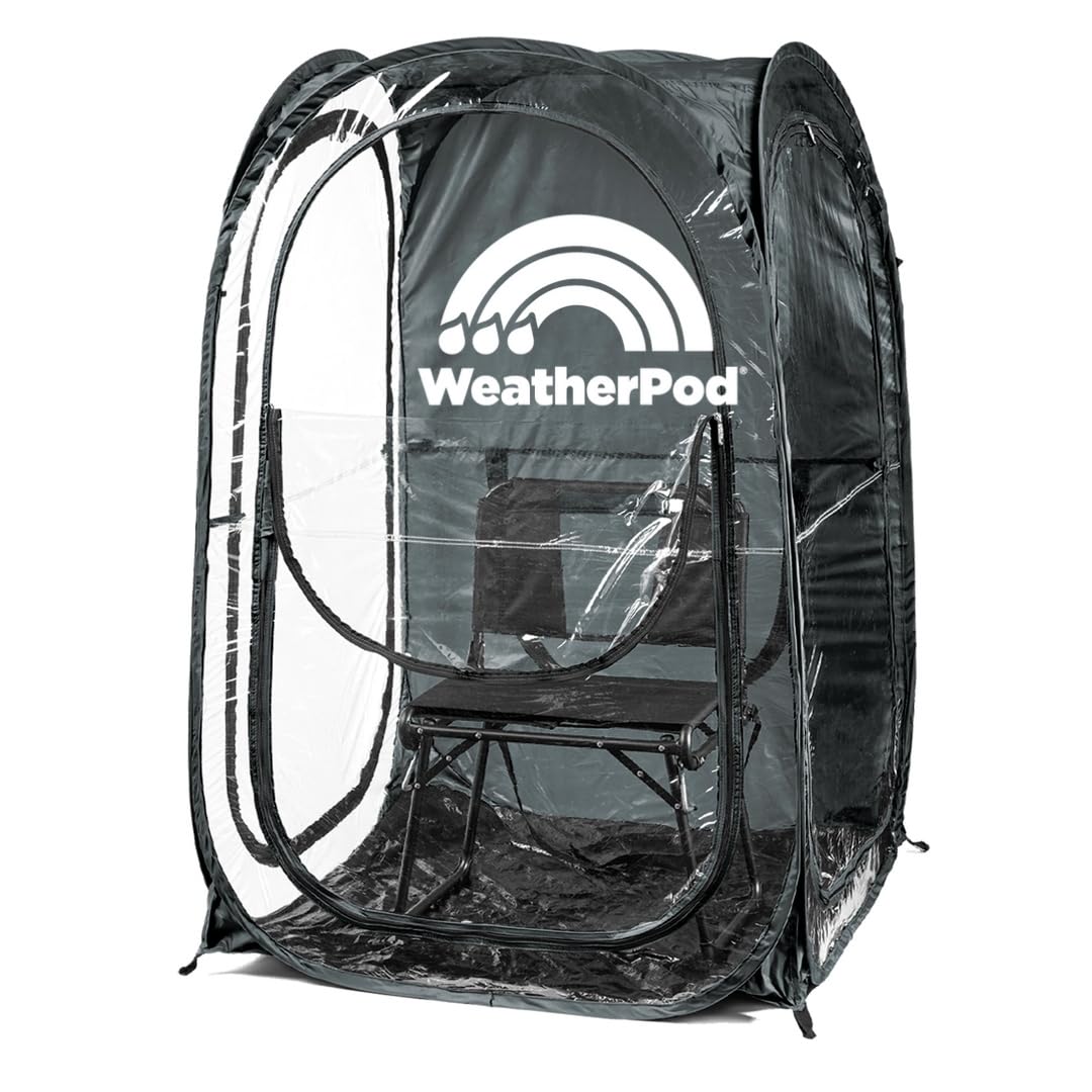 WeatherPod Original pop-up setup demonstrates quick shelter for sudden rain