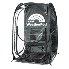 WeatherPod Original pop-up setup demonstrates quick shelter for sudden rain