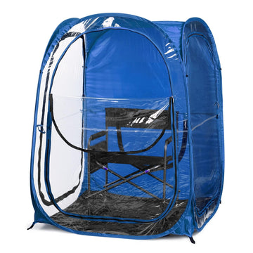 Under the Weather WeatherPod Original royal blue setup in seconds for shelter and shade.