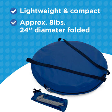 WeatherPod sideline coverage on wet field for reliable weather protection