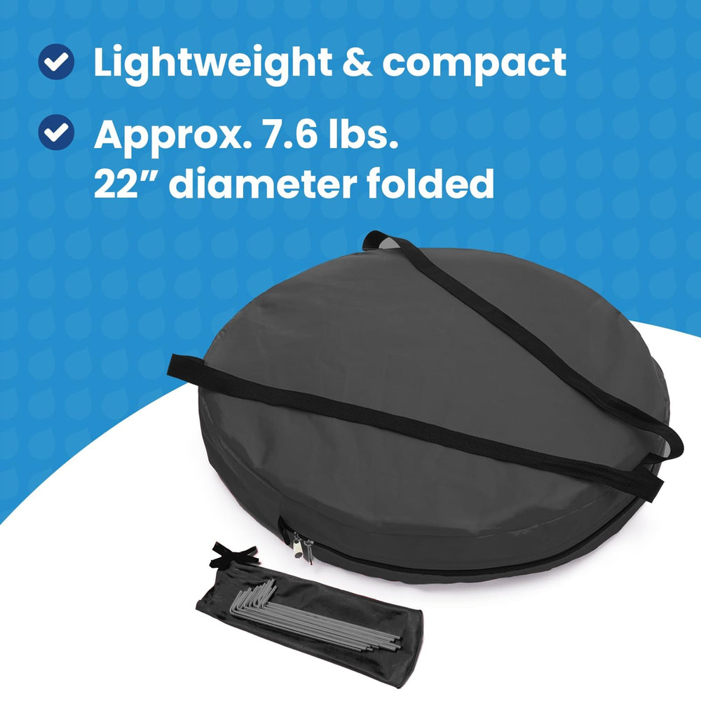 WeatherPod bubble provides generous legroom and space for a tote