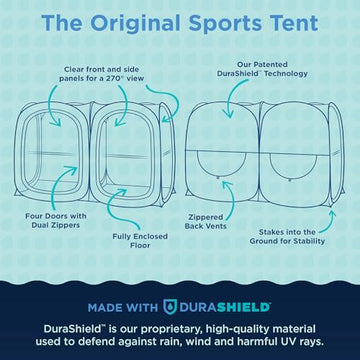 WeatherPod tailgating-friends-use creates a cozy shelter for snacks and spectators.
