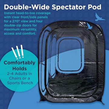 WeatherPod upf-50-sun-protection shields from sun and drizzle during outdoor events.