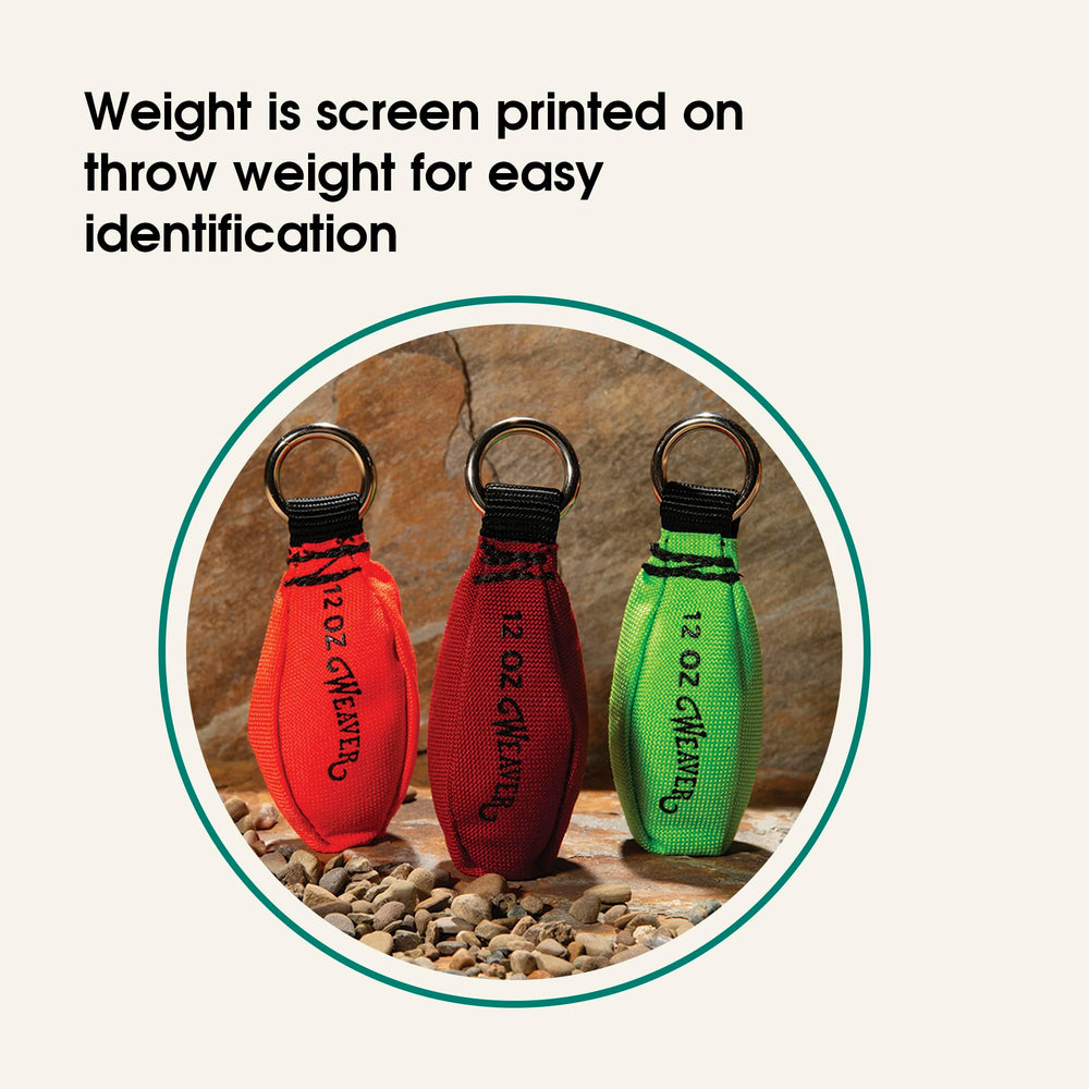 Weaver Arborist Throw Weight color options aid quick identification during work.