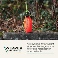Weaver Arborist Throw Weight ring-attachment detail for secure rope connection.