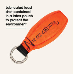 Weaver Leather arborist weight showing secure 7/8 inch ring attachment