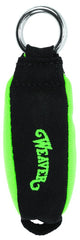 Weaver Leather bullet throw weight in black and neon green with a visible action and durable ring attachment