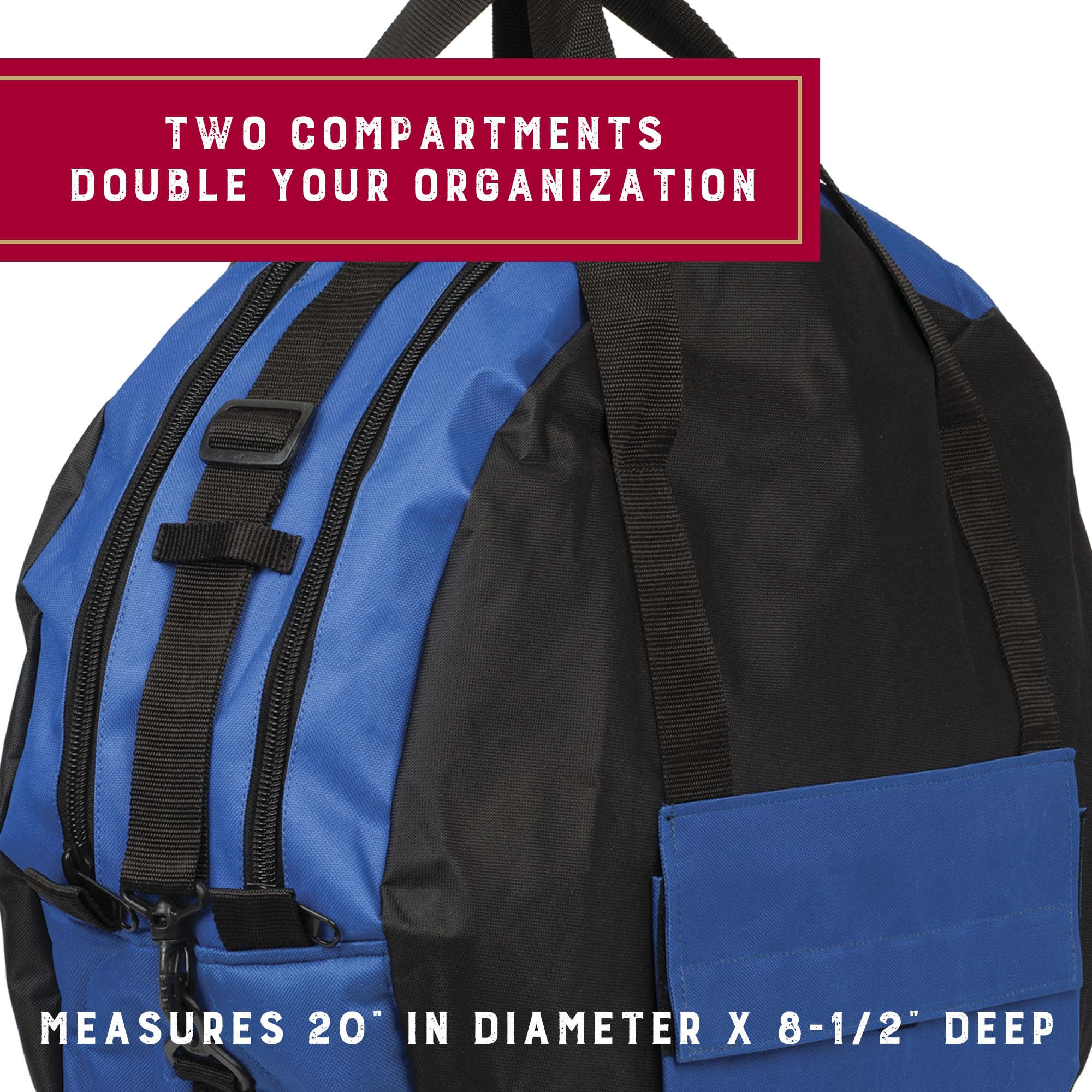 Weaver Leather rope bag two webbing handles provide comfortable, steady carry.