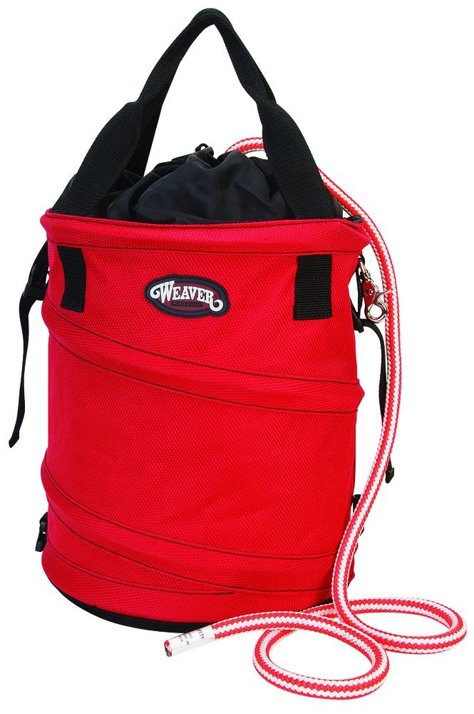 Weaver Leather Rope Bag with collapsible design for quick rope access on climbs.