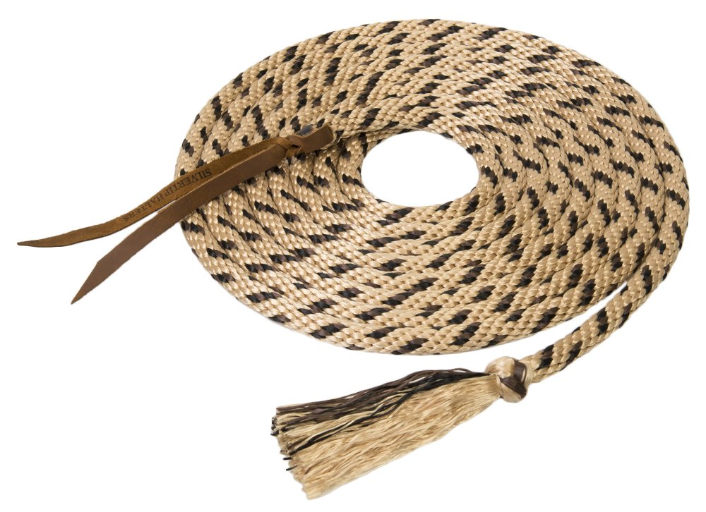 Weaver Leather Silvertip Mecate 22ft tan with tassels provides steady control
