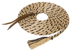 Weaver Leather Silvertip Mecate 22ft tan with tassels provides steady control