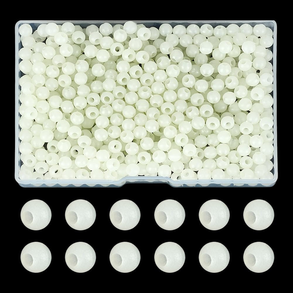 WEBEEDY 600pcs luminous round fishing beads 6mm – front view