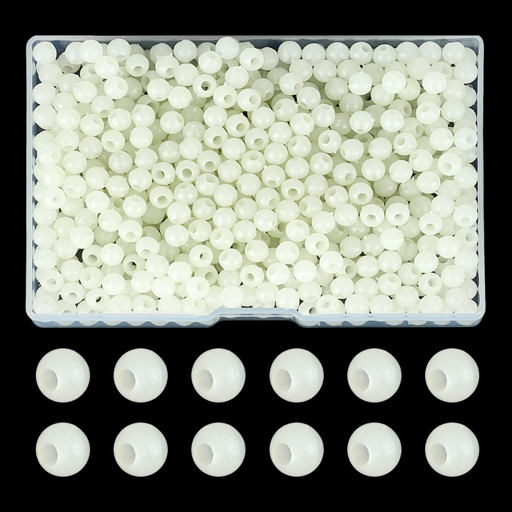 WEBEEDY 600pcs luminous round fishing beads 6mm – front view