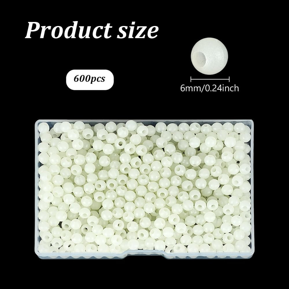 WEBEEDY 600pcs luminous round fishing beads 6mm – side view