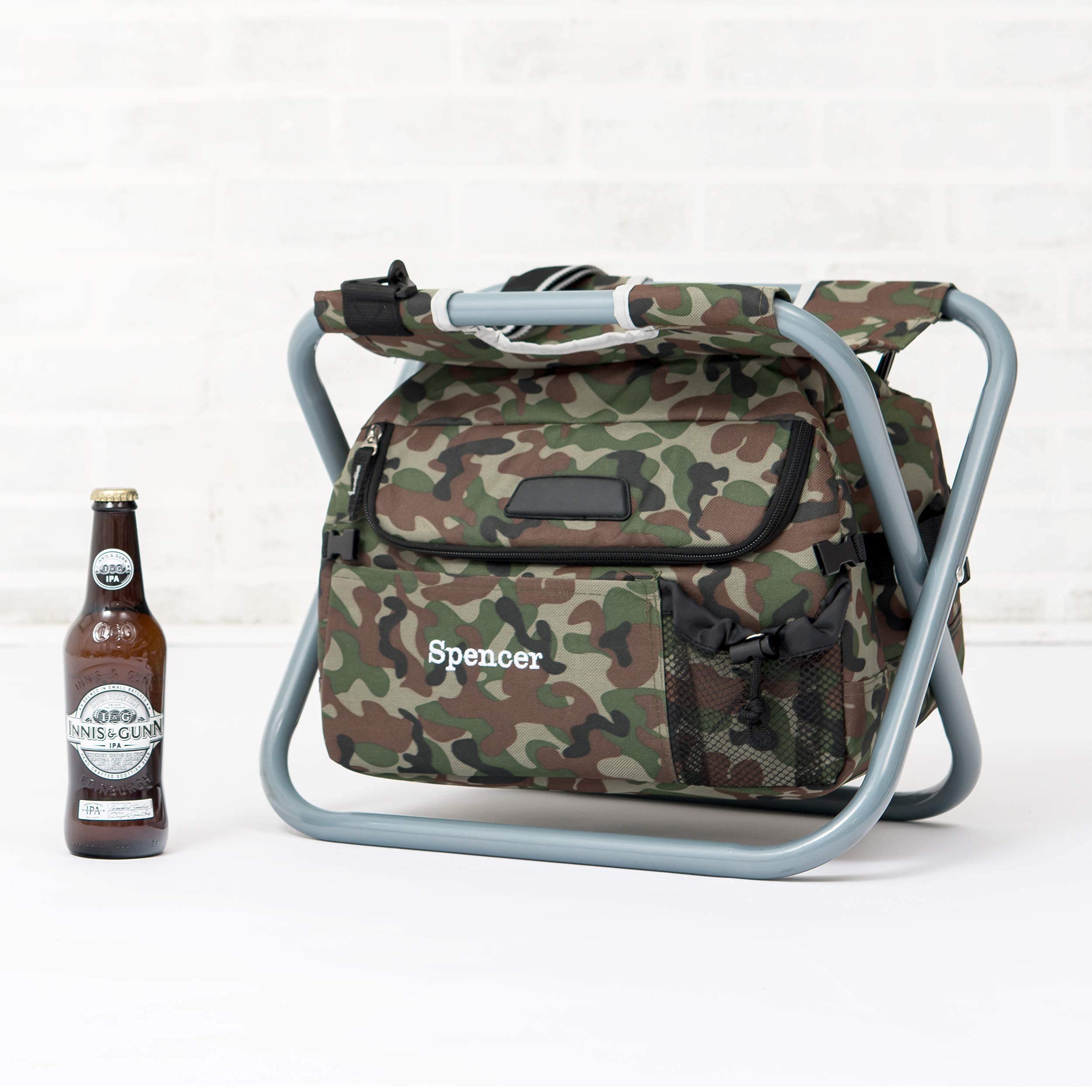 Weddingstar cooler chair with adjustable detachable strap for easy carrying.