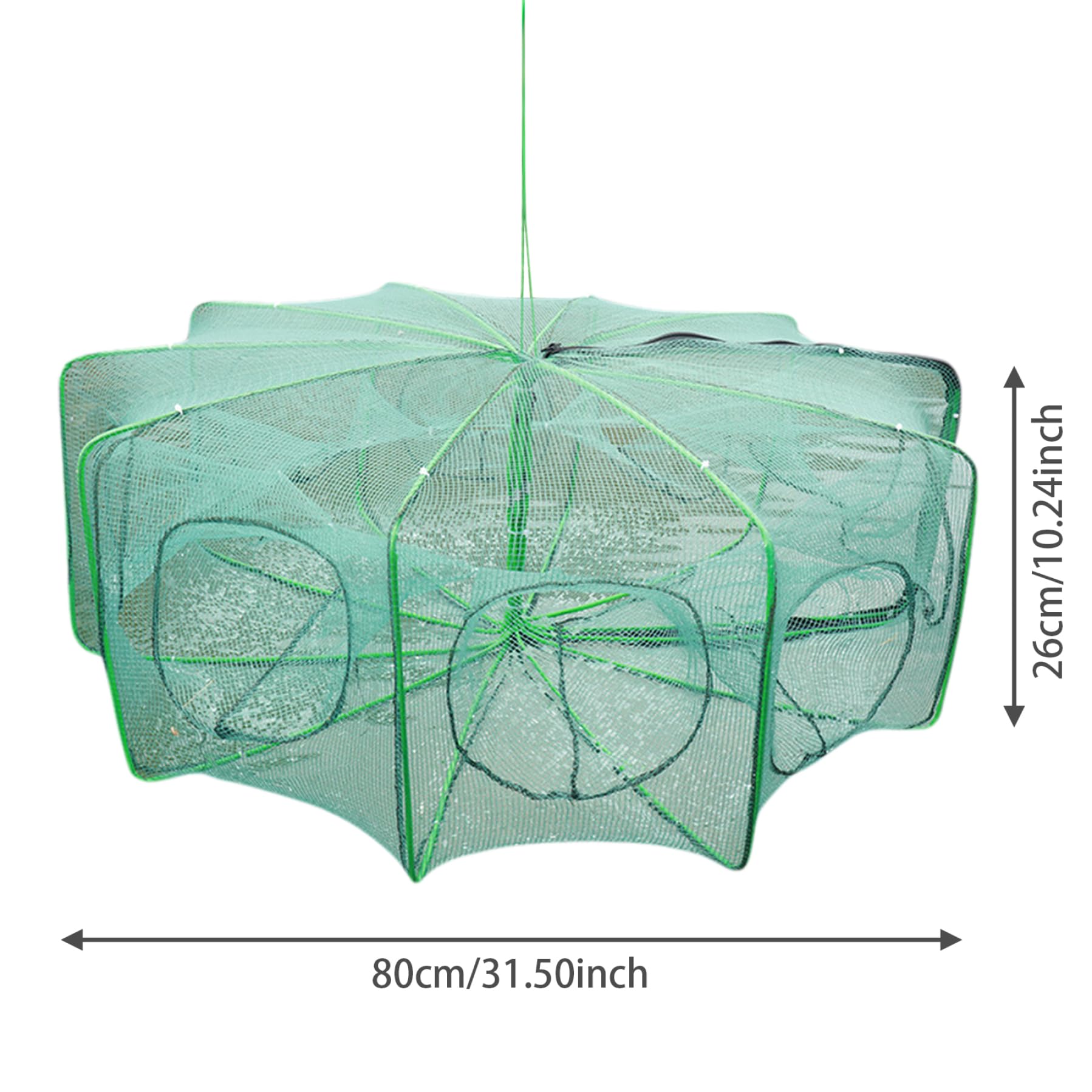 Wedhapy fishing net umbrella green open ready to trap with wide entrance