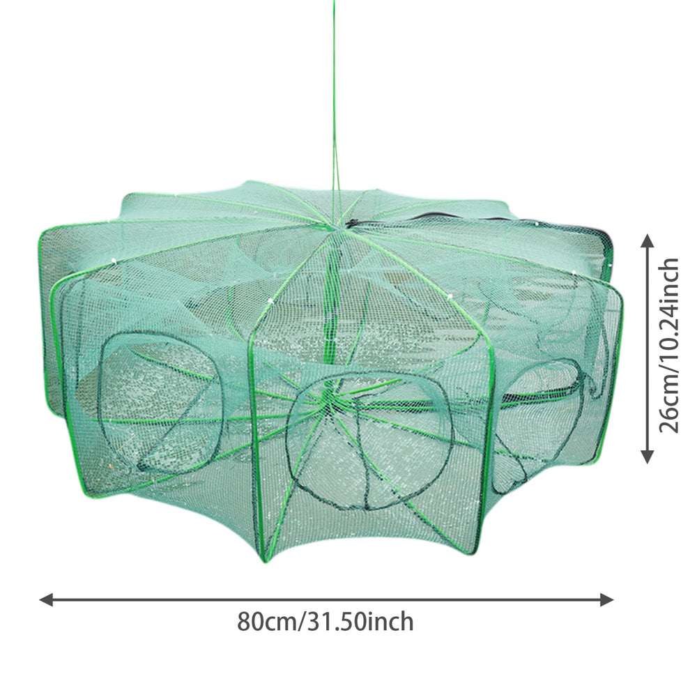 Wedhapy fishing net umbrella green open ready to trap with wide entrance